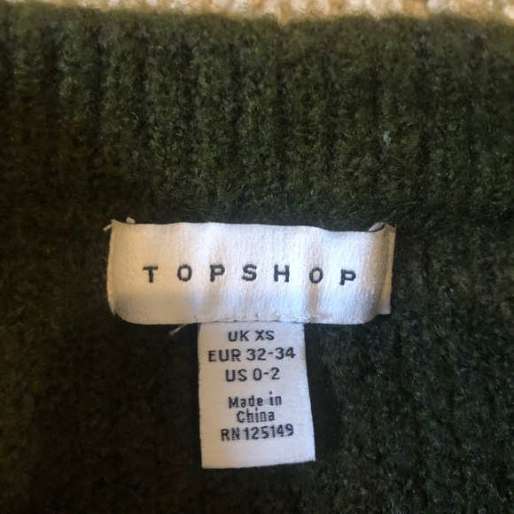 TopShop green sweater size 0-2 - Picture 2 of 2